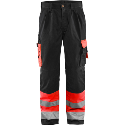 Blåkläder 15841860 Klasse 1 Arbeidsbukse Hivis Rød/Sort C58 Blåkläder 15841860 Klasse 1 Arbeidsbukse Hivis Rød/Sort C58
