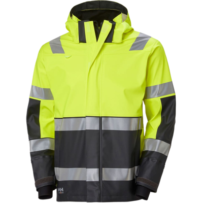 Helly Hansen Alna 2.0 70295 Hi-Vis Herre Regnjakke Gul/Ibenholt 2XL Helly Hansen Alna 2.0 70295 Hi-Vis Herre Regnjakke Gul/Ibenholt 2XL