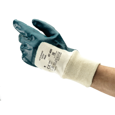 Ansell Activarmr Hylite 47-400 3/4-Dyppet Nitril Arbeidshanske, 144 Par Blå/Off White 7 Ansell Activarmr Hylite 47-400 3/4-Dyppet Nitril Arbeidshanske, 144 Par Blå/Off White 7