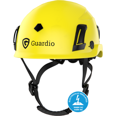 Guardio Armet Volt - Elektrisk Isolerende - Vernehjelm Brennende gul 53-63 cm Guardio Armet Volt - Elektrisk Isolerende - Vernehjelm Brennende gul 53-63 cm