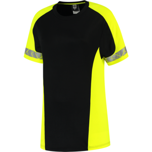 Tricorp 106108 Refleks Dame T-Skjorte Svart/Fluorgul 3XL Tricorp 106108 Refleks Dame T-Skjorte Svart/Fluorgul 3XL