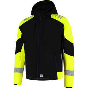 Tricorp 406111 Vindtett Unisex Softshelljakke Svart/Fluorgul S Tricorp 406111 Vindtett Unisex Softshelljakke Svart/Fluorgul S