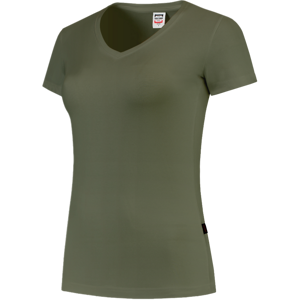 Tricorp 101008 Dame Slim Fit V-Hals T-Skjorte Hæren S Tricorp 101008 Dame Slim Fit V-Hals T-Skjorte Hæren S