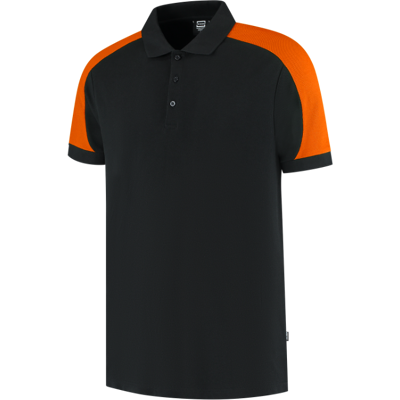 Tricorp 206106 Tofarget Unisex Pikéskjorte Svart/oransje 3XL Tricorp 206106 Tofarget Unisex Pikéskjorte Svart/oransje 3XL