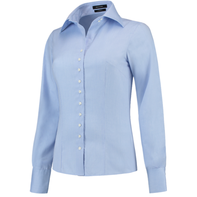 Tricorp 705003 Dame Slim Fit Halvspredt Bluse Blå 34 Tricorp 705003 Dame Slim Fit Halvspredt Bluse Blå 34