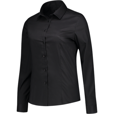 Tricorp 705016 Stretch Dame Slim Fit Halvspredt Bluse Svart 32 Tricorp 705016 Stretch Dame Slim Fit Halvspredt Bluse Svart 32