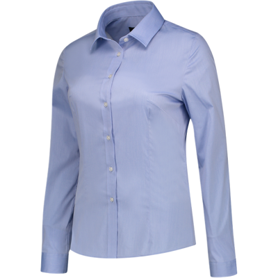Tricorp 705016 Stretch Dame Slim Fit Halvspredt Bluse Blå 38 Tricorp 705016 Stretch Dame Slim Fit Halvspredt Bluse Blå 38