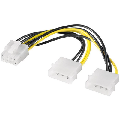 MicroConnect Intern Strømforsyningskabel, 2x 5,25 Plugg - Pci Express 8pin, 1 Stykk, Sen-Pi02015 Svart/hvit/gul MicroConnect Intern Strømforsyningskabel, 2x 5,25 Plugg - Pci Express 8pin, 1 Stykk, Sen-Pi02015 Svart/hvit/gul