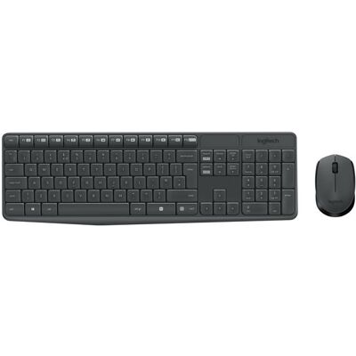 Logitech Mk235 Wireless Keyboard And Mouse Combo, Us International, 1 Stykk, Sen-920-007931 Grå Logitech Mk235 Wireless Keyboard And Mouse Combo, Us International, 1 Stykk, Sen-920-007931 Grå