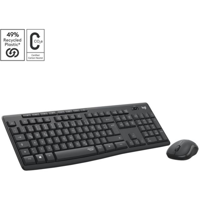 Logitech Mk295 Silent Wireless Combo, Graphite, Swiss, 1 Stykk, Sen-W128232374 Grafitt Logitech Mk295 Silent Wireless Combo, Graphite, Swiss, 1 Stykk, Sen-W128232374 Grafitt