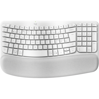 Logitech Wave Keys Tastatur – Ergonomisk Design, Komfort (Log920012299, Off-White, 1 Eske) Off-White Logitech Wave Keys Tastatur – Ergonomisk Design, Komfort (Log920012299, Off-White, 1 Eske) Off-White