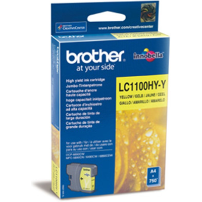 Brother Lc1100y Blekkpatron – Høy Kapasitet, 700 Sider (Brolc1100hyy, Gul, 1 Eske) Gul Brother Lc1100y Blekkpatron – Høy Kapasitet, 700 Sider (Brolc1100hyy, Gul, 1 Eske) Gul