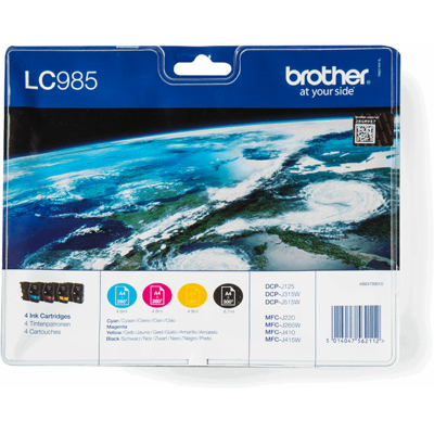 Brother Cmyk Blekkpatroner – Høy Kapasitet, 300 Sider (Brolc985valbp, Flerfarget, 1 Eske) Flerfarget Brother Cmyk Blekkpatroner – Høy Kapasitet, 300 Sider (Brolc985valbp, Flerfarget, 1 Eske) Flerfarget