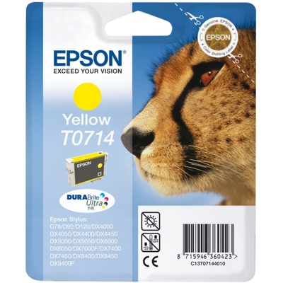 Epson T0714 Blekkpatron – Høy Kapasitet (Epst07144012, Gul, 1 Eske) Gul Epson T0714 Blekkpatron – Høy Kapasitet (Epst07144012, Gul, 1 Eske) Gul
