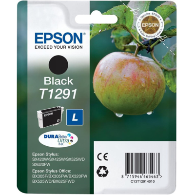 Epson T1291 Blekkpatron – Høy Kapasitet, 385 Sider (Epst12914012, Svart, 1 Eske) Svart Epson T1291 Blekkpatron – Høy Kapasitet, 385 Sider (Epst12914012, Svart, 1 Eske) Svart