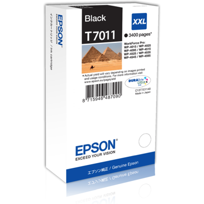 Epson T7011 Blekkpatron Xxl – Høy Kapasitet (Epst70114010, Svart, 1 Eske) Svart Epson T7011 Blekkpatron Xxl – Høy Kapasitet (Epst70114010, Svart, 1 Eske) Svart