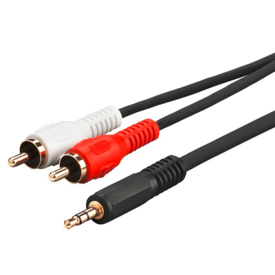 MicroConnect Lydadapterkabel; 3,5 Mm Minijack Til 2 X Rca Hann, 3 M, 1 Stykk, Sen-Audlc3g Svart MicroConnect Lydadapterkabel; 3,5 Mm Minijack Til 2 X Rca Hann, 3 M, 1 Stykk, Sen-Audlc3g Svart