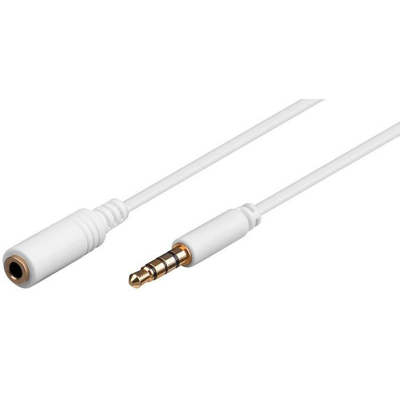 MicroConnect 3,5 Mm Minijack Slim Forlengelseskabel, 1,5m, 1 Stykk, Sen-Ipod001 Hvit MicroConnect 3,5 Mm Minijack Slim Forlengelseskabel, 1,5m, 1 Stykk, Sen-Ipod001 Hvit