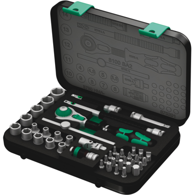 Wera 8100 - Sa 2 Zyklop Speed - Skrallesett, 42 Deler Wera 8100 - Sa 2 Zyklop Speed - Skrallesett, 42 Deler