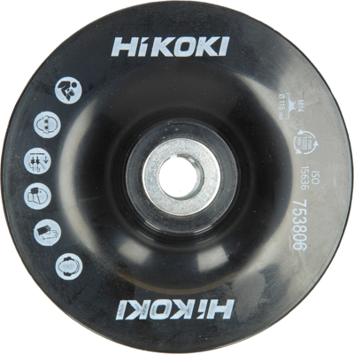 HiKOKI Støtterondell M14 115 Mm Sort For Fiberskiver HiKOKI Støtterondell M14 115 Mm Sort For Fiberskiver