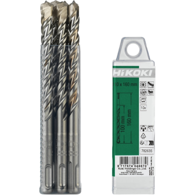 HiKOKI V-Plus Hammerbor Sds-Plus 2-Skjærs 11 X 110/160 Mm 10-Pk HiKOKI V-Plus Hammerbor Sds-Plus 2-Skjærs 11 X 110/160 Mm 10-Pk