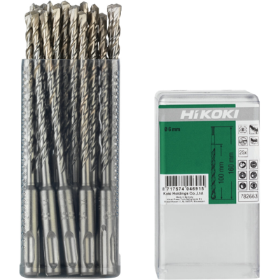 HiKOKI V-Plus Hammerbor Sds-Plus 2-Skjærs 6 X 100/160 Mm 25-Pk HiKOKI V-Plus Hammerbor Sds-Plus 2-Skjærs 6 X 100/160 Mm 25-Pk