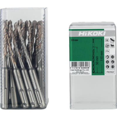 HiKOKI V-Plus Hammerbor Sds-Plus 2-Skjærs 6,5 X 50/110 Mm 25-Pk HiKOKI V-Plus Hammerbor Sds-Plus 2-Skjærs 6,5 X 50/110 Mm 25-Pk