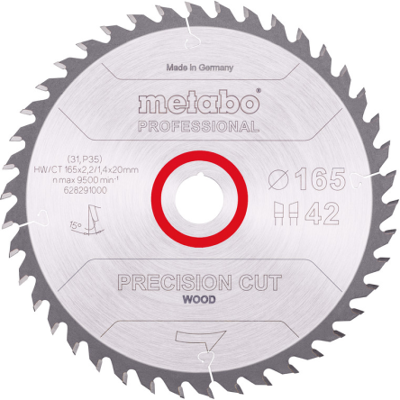 Metabo sirkelsagblad 165x20mm Z42 - Profesjonelt treklipp Metabo sirkelsagblad 165x20mm Z42 - Profesjonelt treklipp