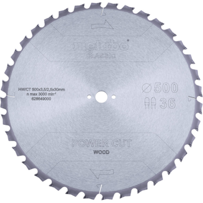 Metabo Sirkelsagblad Power Cut Wood - Classic, 500x30x2.8mm, 36 tenner Metabo Sirkelsagblad Power Cut Wood - Classic, 500x30x2.8mm, 36 tenner