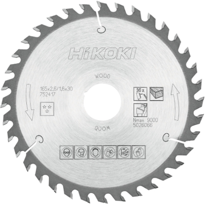 HiKOKI Sirkelsagblad 165x30/20 36T Tre - Produkttype HiKOKI Sirkelsagblad 165x30/20 36T Tre - Produkttype