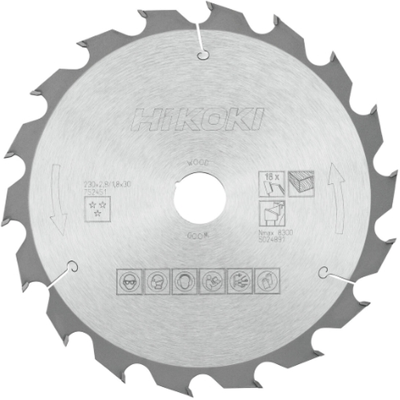 HiKOKI Tct Sirkelsagblad For Tre 230 X 30 Mm Z18 HiKOKI Tct Sirkelsagblad For Tre 230 X 30 Mm Z18