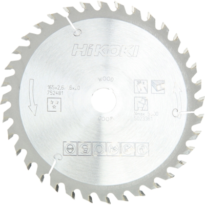 HiKOKI 752481 Sirkelsagblad - Tre 165x20mm 36T HiKOKI 752481 Sirkelsagblad - Tre 165x20mm 36T