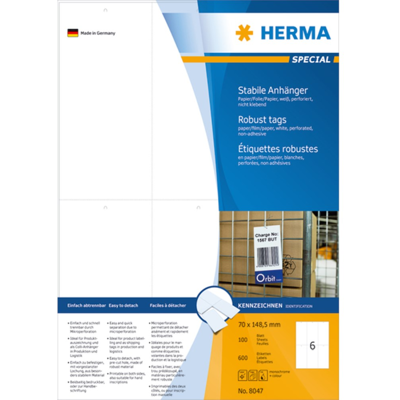 HERMA Etiketter Tekstil – Selvklebende, Pefc-Sertifisert (Her8047, 1 Eske) HERMA Etiketter Tekstil – Selvklebende, Pefc-Sertifisert (Her8047, 1 Eske)