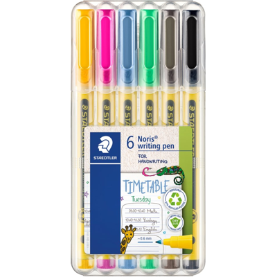 Staedtler Noris Fineliner – Trykkbestandig Spiss (Sta307sb6, Flerfarget, 1 Eske) Flerfarget Staedtler Noris Fineliner – Trykkbestandig Spiss (Sta307sb6, Flerfarget, 1 Eske) Flerfarget
