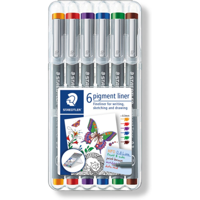 Staedtler Fineliner Pigment Liner – Vannavstøtende, Arkivbestandig (Sta30803ssb6, 10 Eske) Staedtler Fineliner Pigment Liner – Vannavstøtende, Arkivbestandig (Sta30803ssb6, 10 Eske)
