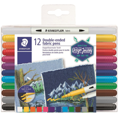 Staedtler Tekstilpenner – Dobbelt-Endet, 12 Farger (Sta3190tb12, 1 Eske) Staedtler Tekstilpenner – Dobbelt-Endet, 12 Farger (Sta3190tb12, 1 Eske)