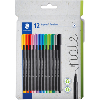 Staedtler Fineliner Triplus – Ergonomisk, Langvarig (Sta334c12, Flerfarget, 1 Eske) Flerfarget Staedtler Fineliner Triplus – Ergonomisk, Langvarig (Sta334c12, Flerfarget, 1 Eske) Flerfarget