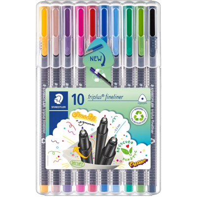 Staedtler Fineliner Triplus – Ergonomisk Design, Vannbasert Blekk (Sta334sb10, Flerfarget, 1 Eske) Flerfarget Staedtler Fineliner Triplus – Ergonomisk Design, Vannbasert Blekk (Sta334sb10, Flerfarget, 1 Eske) Flerfarget