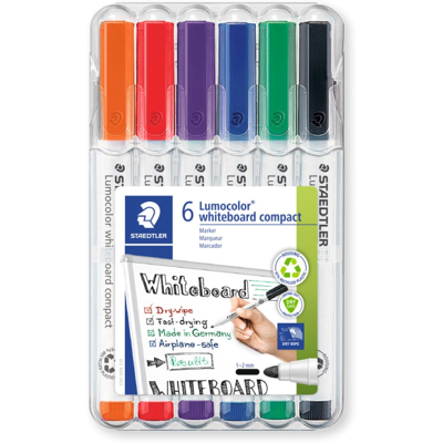 Staedtler Whiteboard Merkepenn – Dry Safe Blekk (Sta341wp6, 1 Eske) Staedtler Whiteboard Merkepenn – Dry Safe Blekk (Sta341wp6, 1 Eske)