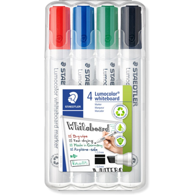 Staedtler Whiteboard Merkepenn – Dry Safe Blekk (Sta351bwp4, Flerfarget, 1 Eske) Flerfarget Staedtler Whiteboard Merkepenn – Dry Safe Blekk (Sta351bwp4, Flerfarget, 1 Eske) Flerfarget