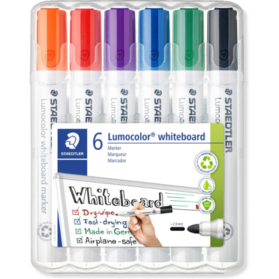 Staedtler Whiteboard Merkepenn – Dry Safe Blekk (Sta351wp6, Flerfarget, 1 Eske) Flerfarget Staedtler Whiteboard Merkepenn – Dry Safe Blekk (Sta351wp6, Flerfarget, 1 Eske) Flerfarget