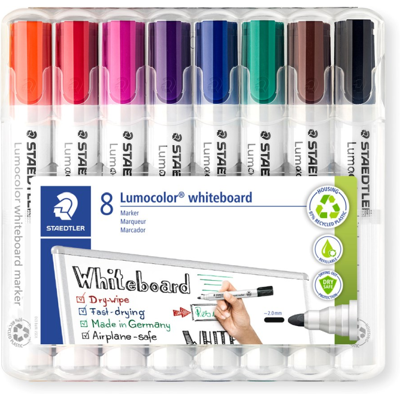 Staedtler Whiteboard Merkepenn – Dry Safe Blekk (Sta351wp8, Flerfarget, 1 Eske) Flerfarget Staedtler Whiteboard Merkepenn – Dry Safe Blekk (Sta351wp8, Flerfarget, 1 Eske) Flerfarget