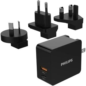 Philips Reiselader Usb-C+usb-A Med Adaptere For Eu/uk/us/au