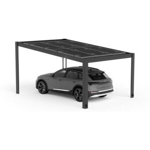 Singel Premium Carport Med 4,55kw Solcelletak Og Integrert Ledbelysning