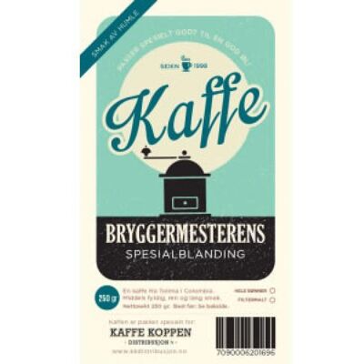 Kaffe Koppen Distribusjon AS Bryggermesterens Spesialblanding 250 G Kaffe Koppen Distribusjon AS Bryggermesterens Spesialblanding 250 G