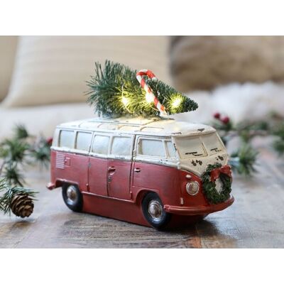 Vintage Buss Med Juletre Og Ledlys Fra Vintage Buss Med Juletre Og Ledlys Fra
