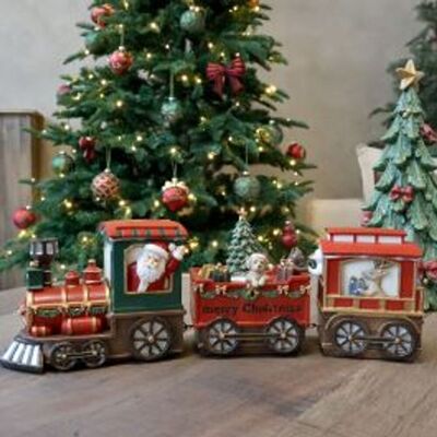 Noël Juletog Med 2 Vogner Og Led - Chique Antique Noël Juletog Med 2 Vogner Og Led - Chique Antique