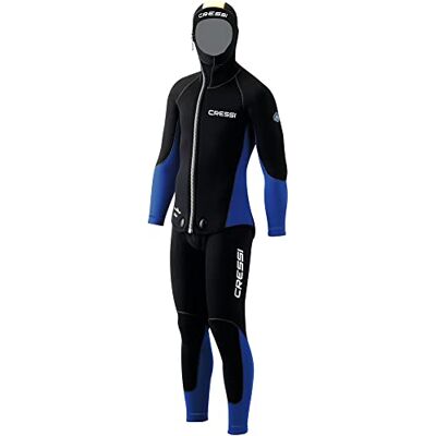 CRESSI Men's Medas 5mm Two Piece Neoprene Wetsuit Jacket Longjohn Black/Blue, XX-Large CRESSI Men's Medas 5mm Two Piece Neoprene Wetsuit Jacket Longjohn Black/Blue, XX-Large
