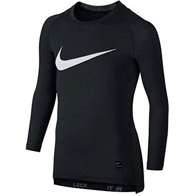 NIKE Cool Hbr Comp Ls Yth Kids T-Shirt, Cool Hbr Comp Ls Yth, Black/Grey/White (Black/Anthracite/White), M NIKE Cool Hbr Comp Ls Yth Kids T-Shirt, Cool Hbr Comp Ls Yth, Black/Grey/White (Black/Anthracite/White), M