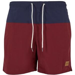 Urban Classics Men's Block Swim Shorts, Swimming Trunks, Nvy/Burgundy, s Urban Classics Men's Block Swim Shorts, Swimming Trunks, Nvy/Burgundy, s